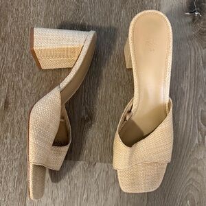Elegant Beige Block Heel Sandals H&M size 39